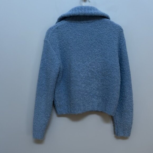 Aritzia Wilfred Free Blue 1/2 Zip Pullover Gwynneth Sweater Size XS - Picture 7 of 7